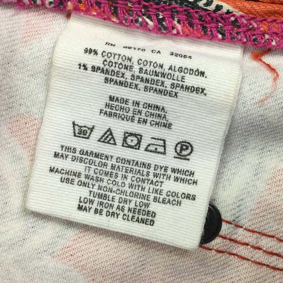 Pilcro and the Letter Press Orange Paisley Knee Length Skirt Women's Size 27 - Picture 6 of 9